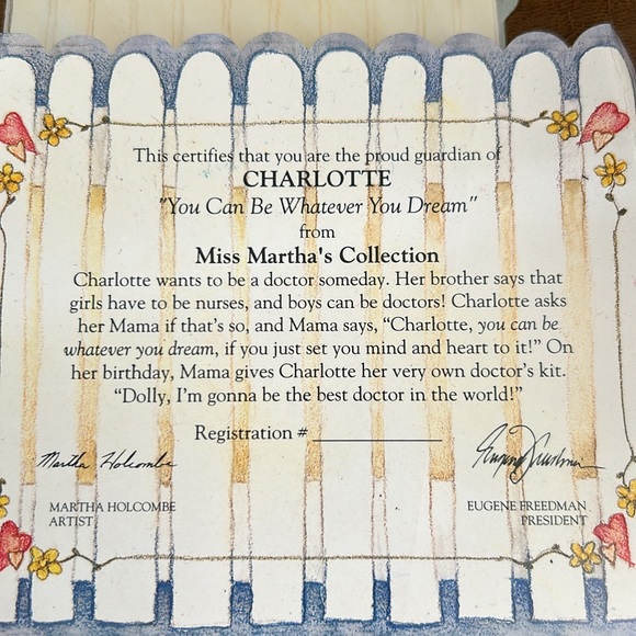 NWT ENESCO Miss Martha’s Collection Charlotte “You Can Be Whatever You Dream” - Picture 8 of 9